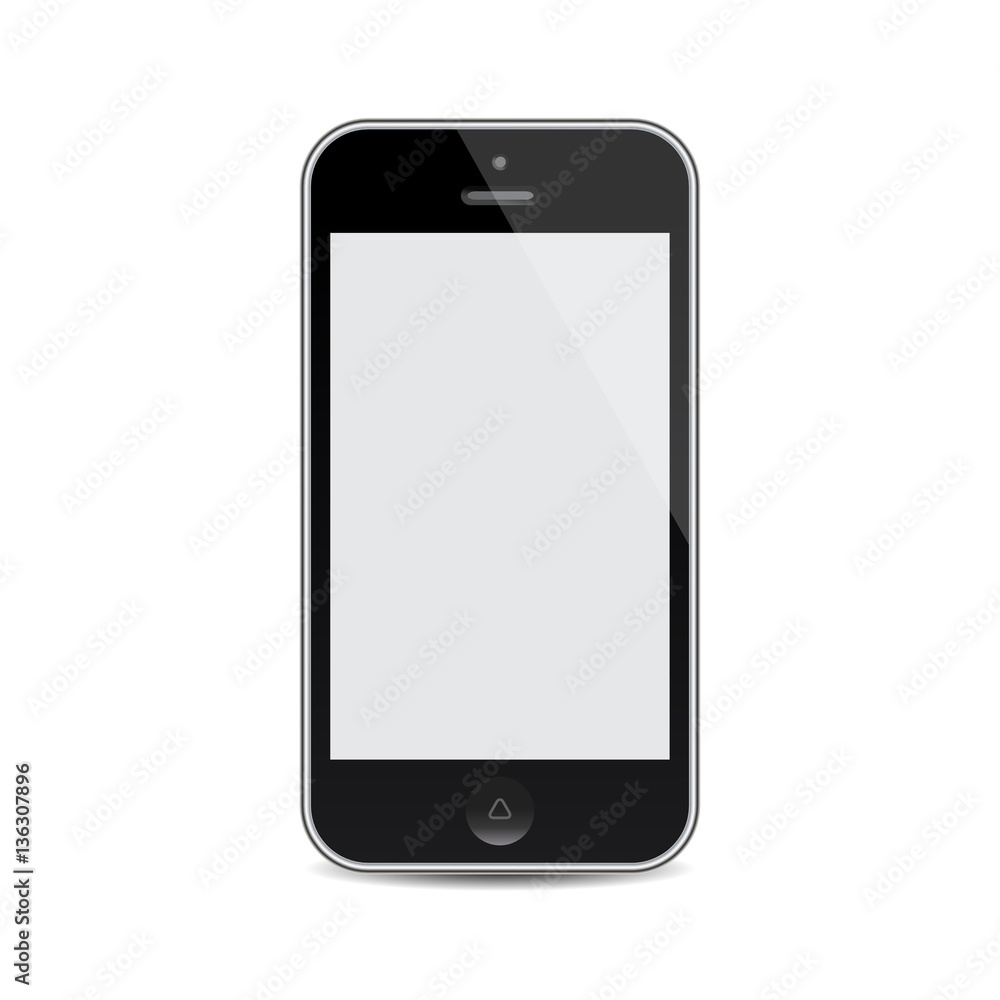 vector realistic mobile phone with blank screen isolated on whit vector realistic mobile phone with blank screen isolated on whit