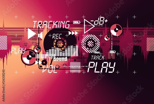 music design poster abstract vintage cassette flyer