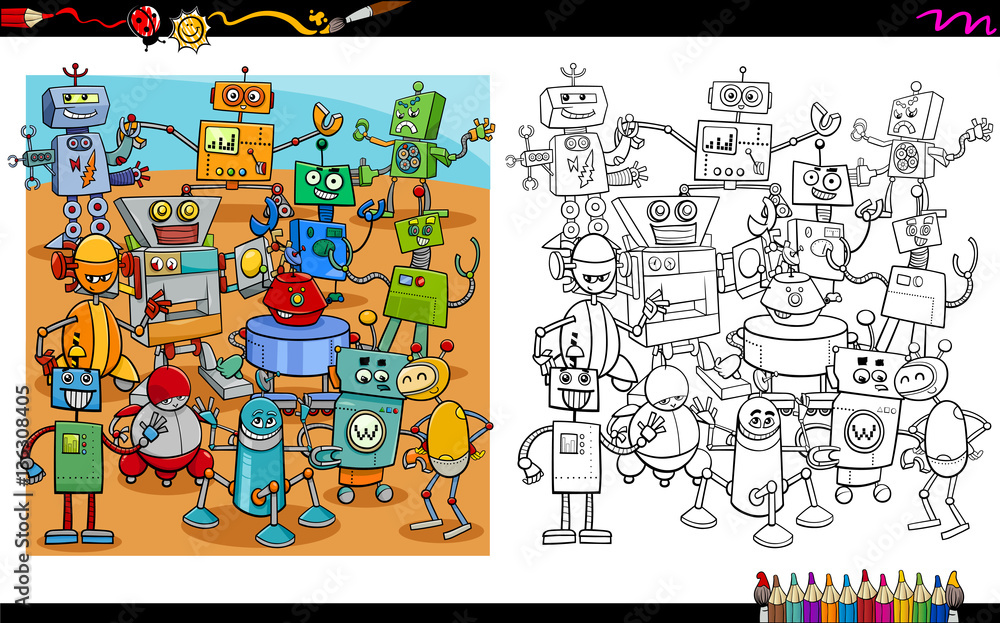 cartoon robots coloring page cartoon robots coloring page