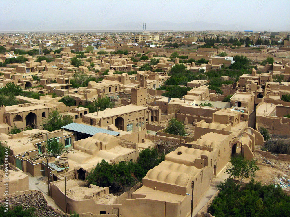 Panoramic view of Meybod, Yazd province, Iran
