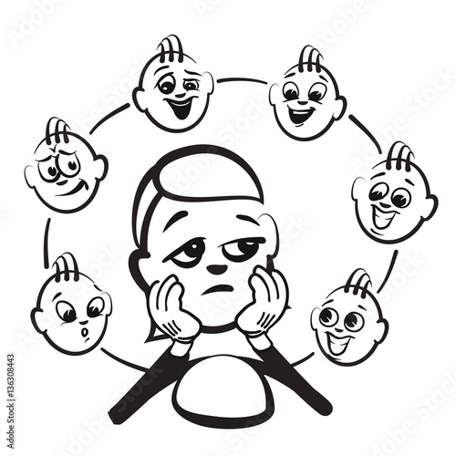 Strichmännchen Serie Emotionen - Bewunderung