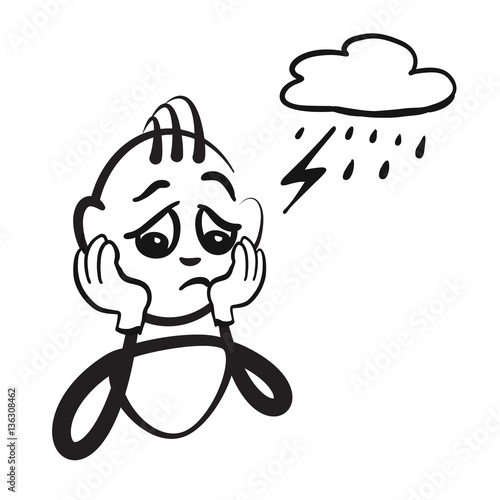 Strichmännchen Serie Emotionen - Niederlage