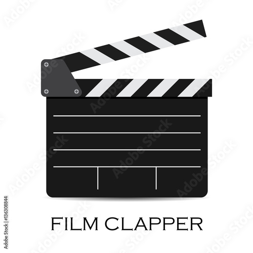 Fényképezés vector illustration of black film clapper isolated on white