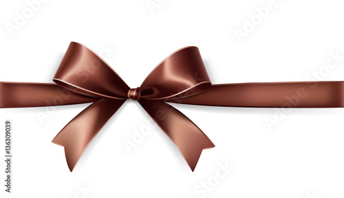 Brown satin bow
