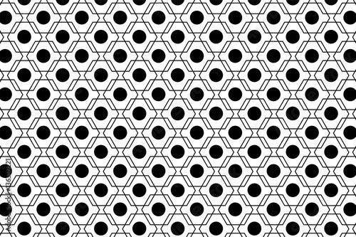 Black and white abstract seamless geometric pattern. Vector illustration