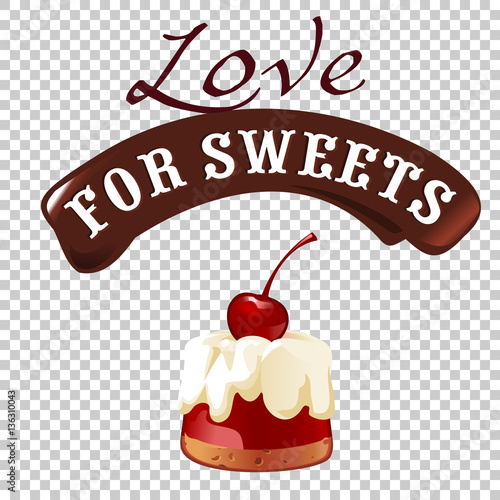 Sweet dessert vector illustration of cream cake