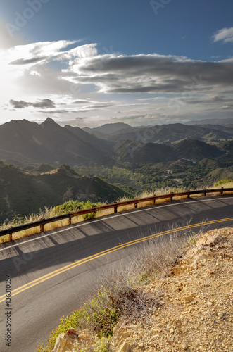Famous Mulholland Highway in California, USA