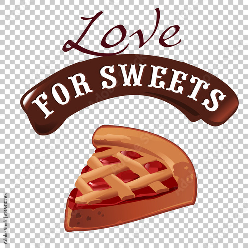 Sweet dessert vector illustration piece of pie