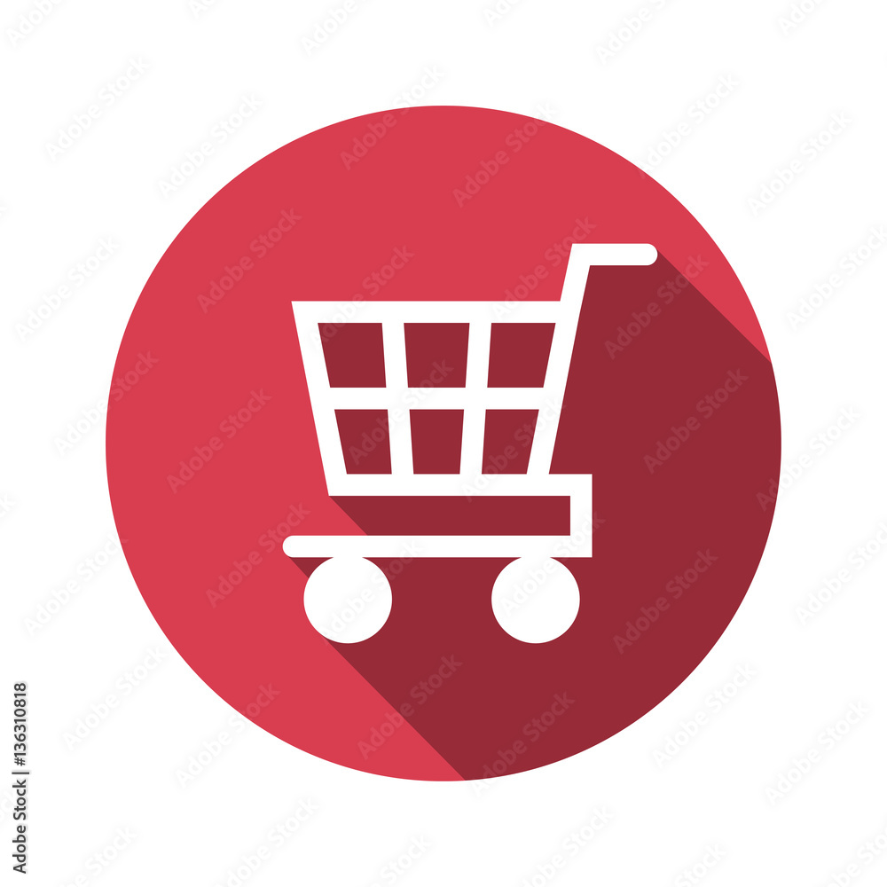 vector illustration of shopping cart flat design icon vector illustration of shopping cart flat design icon