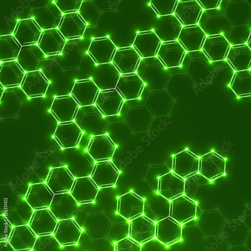 Abstract molecular structures DNA. Technology background. Vector