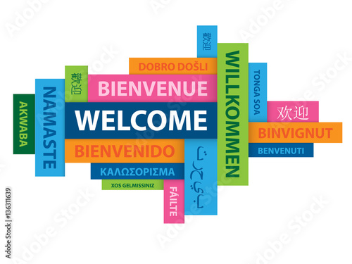 "WELCOME" Tag Cloud translated into many languages