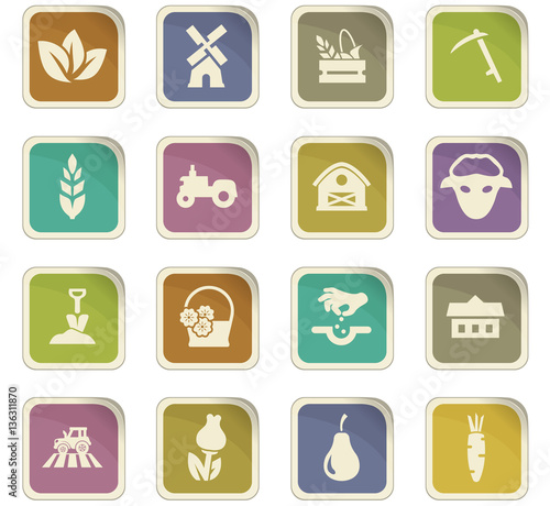 Agricultural icons set
