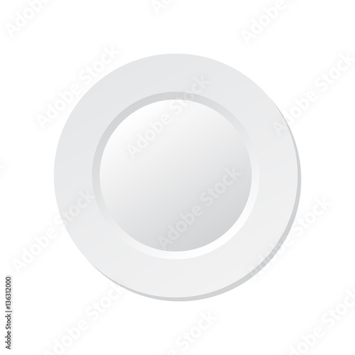 vector illustration of empty white plate
