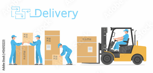 Man driving a forklift
