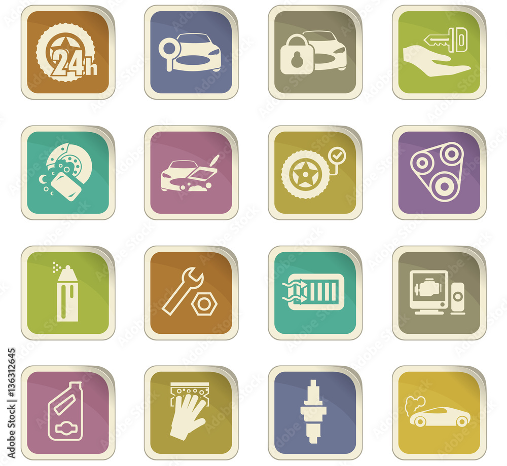 Car shop icons set Car shop icons set