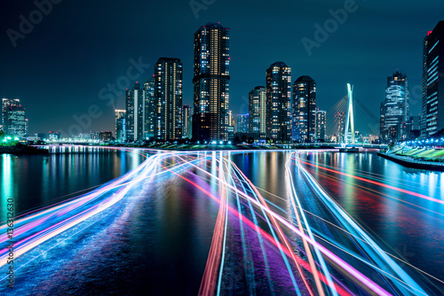 Photography Ship light trail