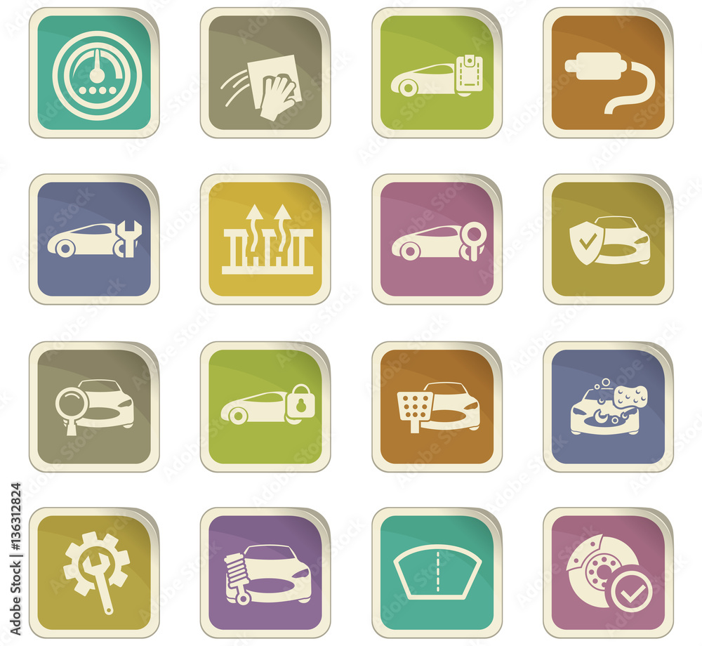 Car shop icons set Car shop icons set