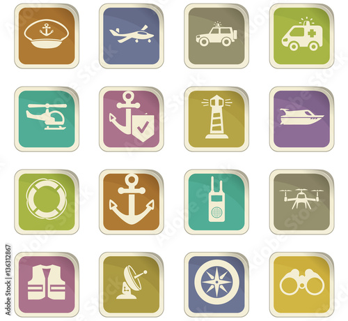 Coast Guard icons set