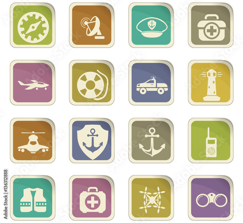 Coast Guard icons set