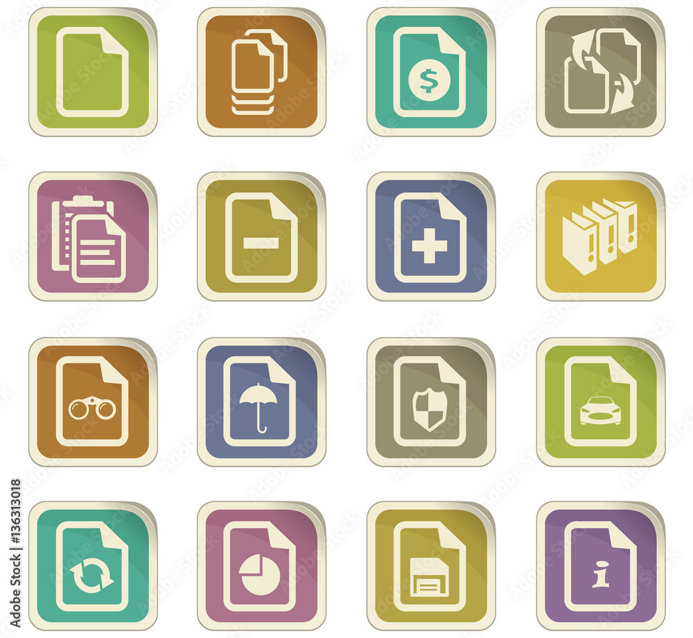 Documents icons set