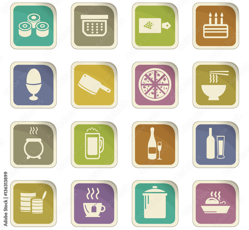 Food and kitchen icons set Food and kitchen icons set