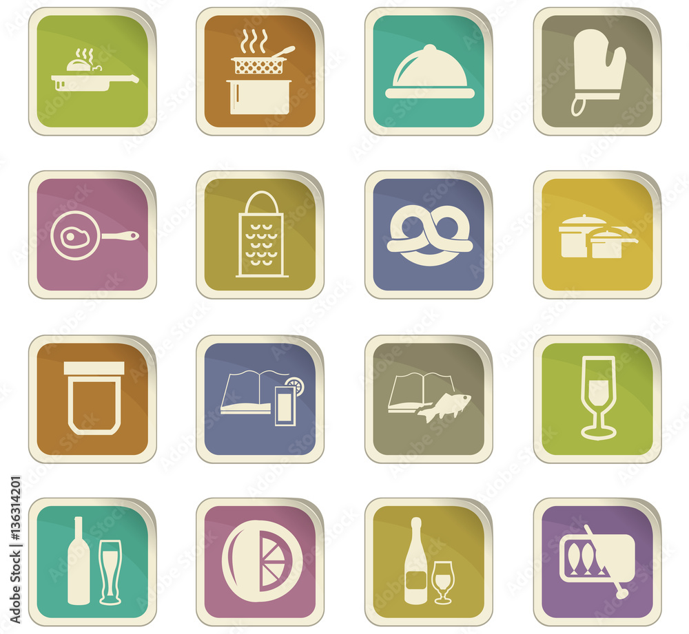 Food and kitchen icons set Food and kitchen icons set