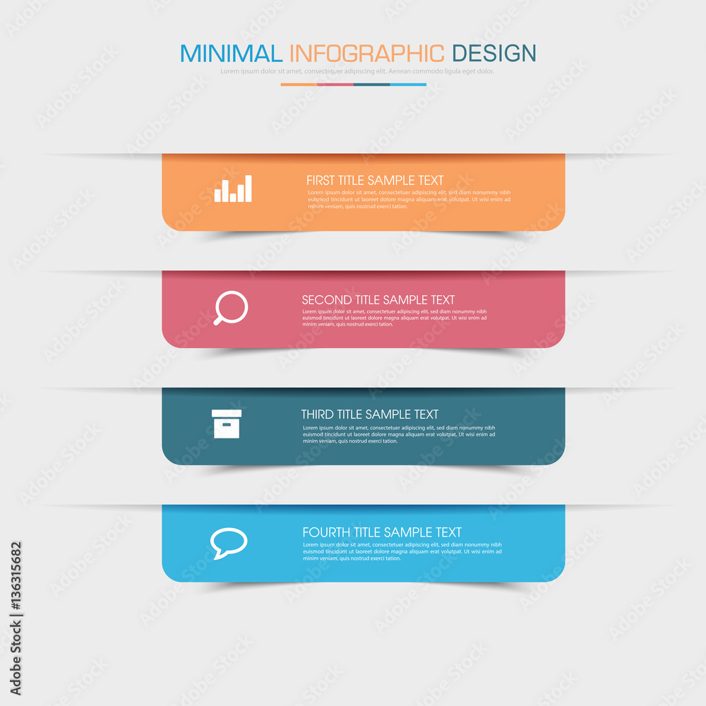 Infographic Elements with business icon on full color background Infographic Elements with business icon on full color background