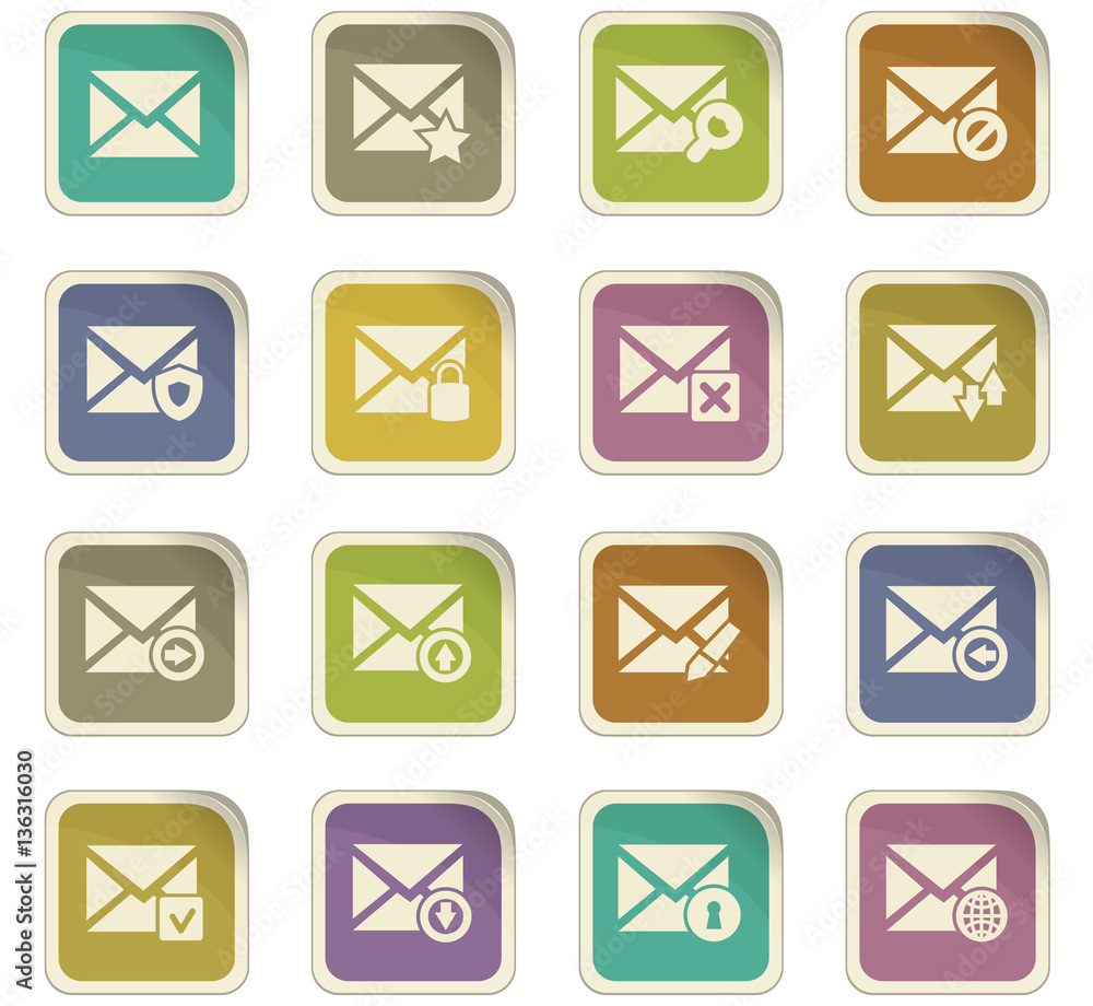 Mail and envelope icons set Mail and envelope icons set
