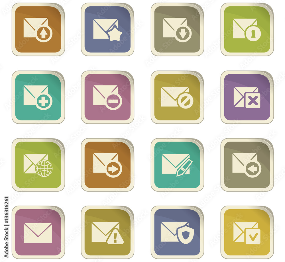 Mail and envelope icons set Mail and envelope icons set