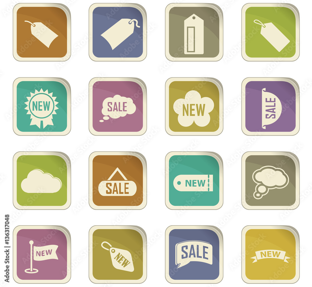 New stiker and label set icons New stiker and label set icons