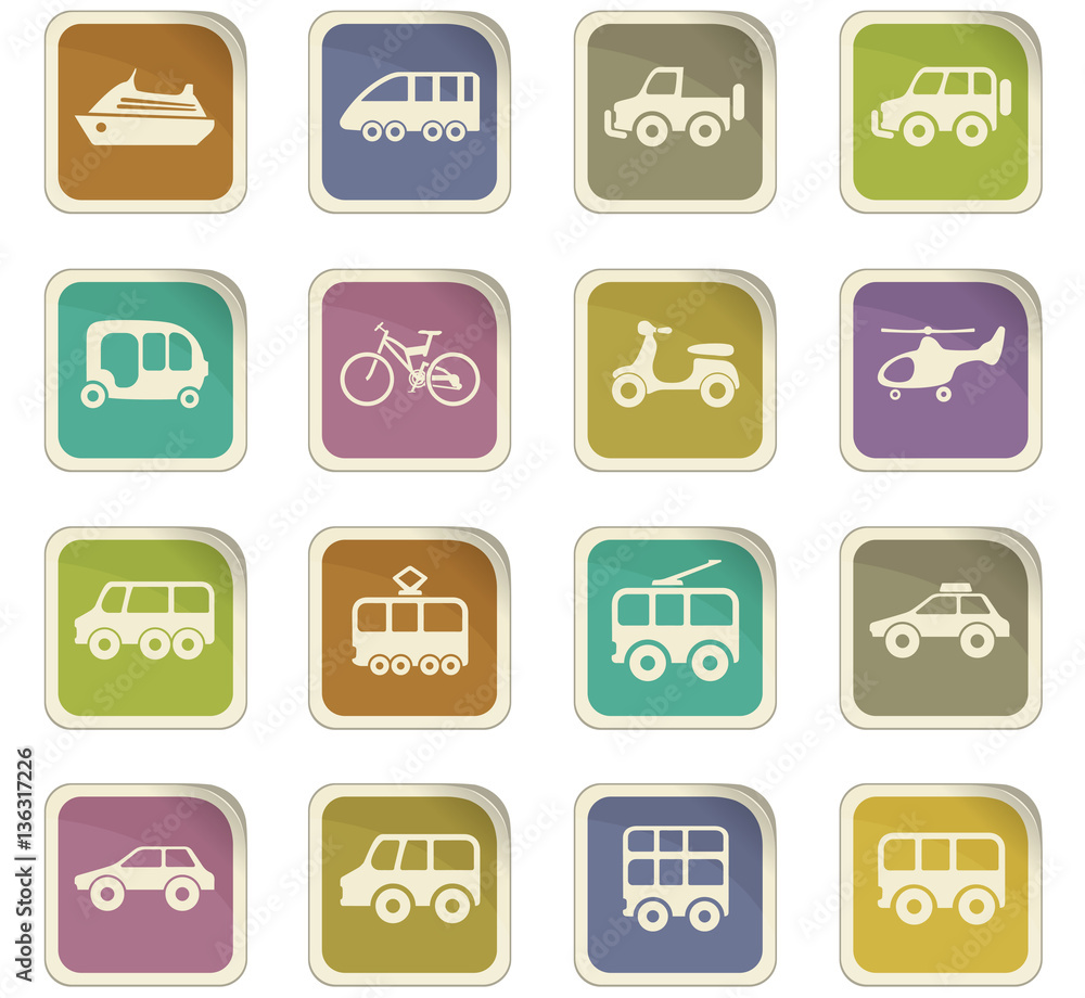 Public transport icons set Public transport icons set
