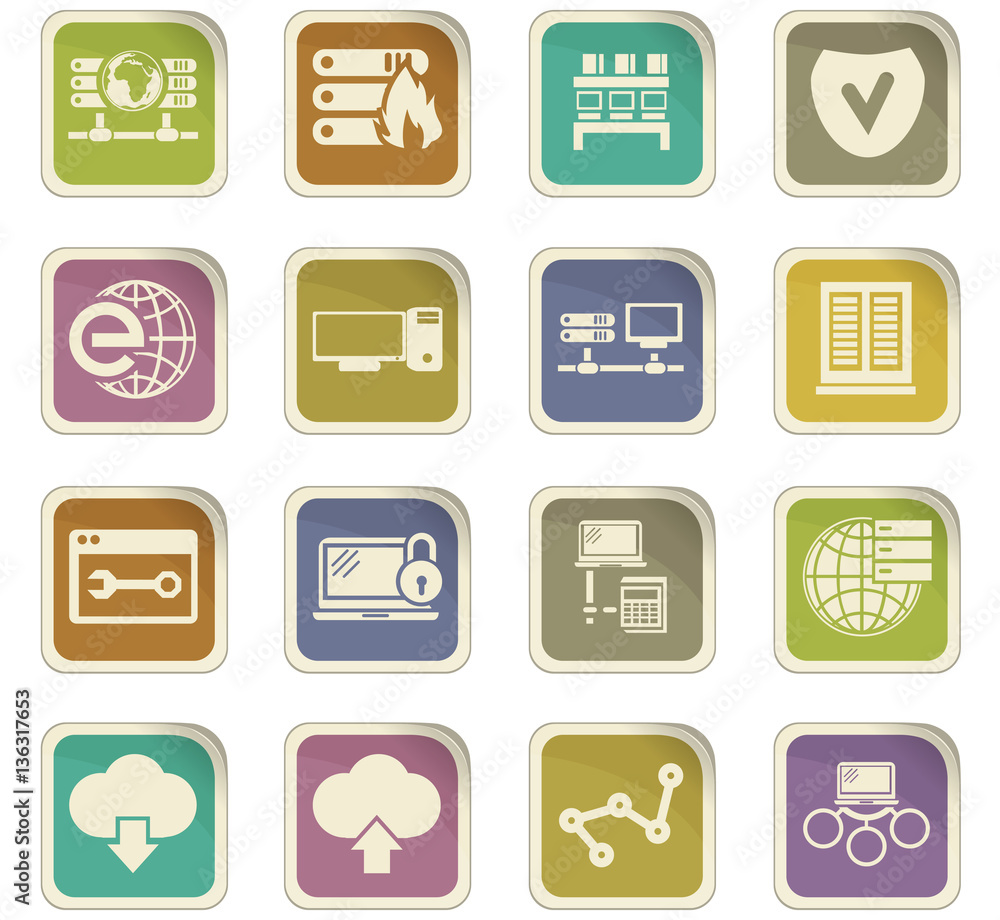 Internet, server, network icons set Internet, server, network icons set