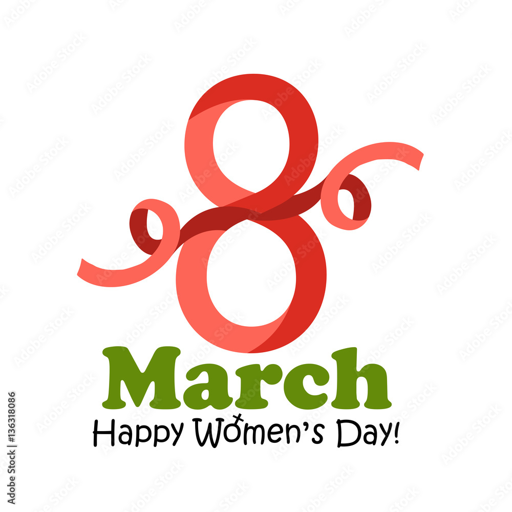 Naklejka premium 8 March Women's Day greeting card - vector illustration