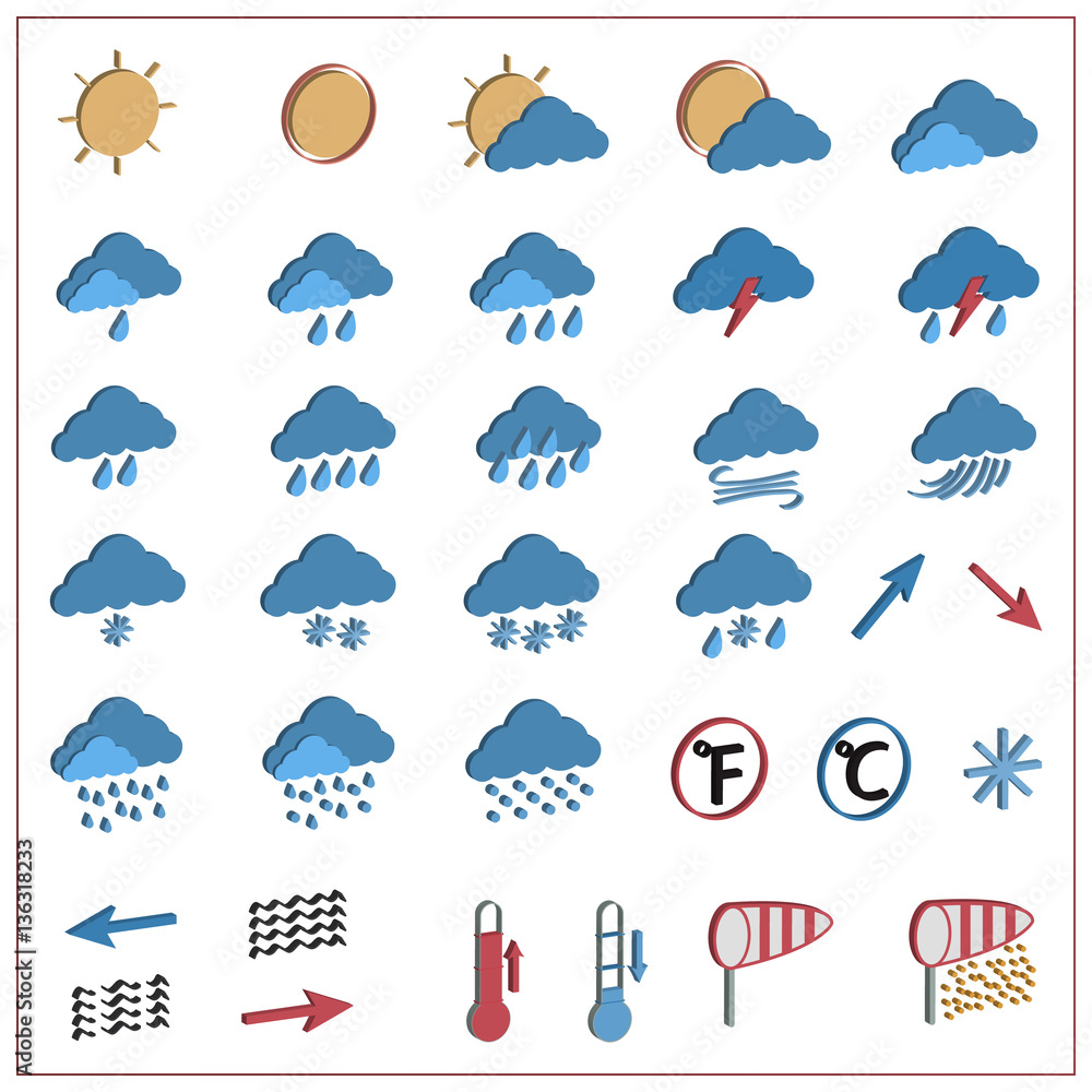 Obraz premium 3d weather icons