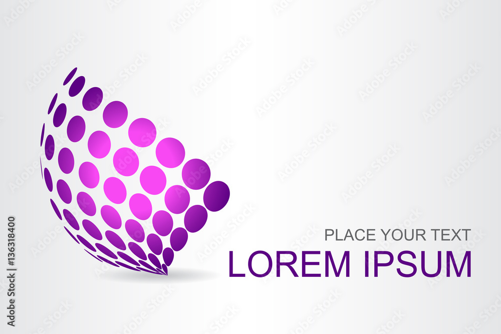 Logo stylized spherical surface with abstract shapes Logo stylized spherical surface with abstract shapes