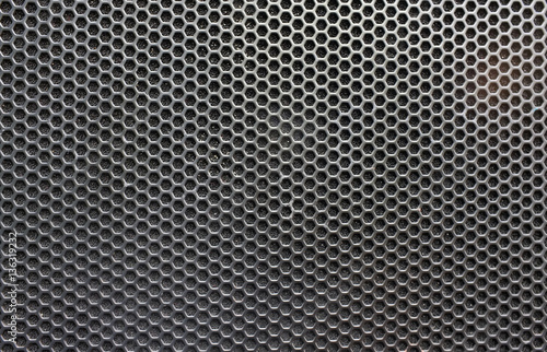 Steel grating of loudspeaker ,full frame black grid of a speaker texture . 揚聲器鋼製格柵，揚聲器紋理全框黑色網格