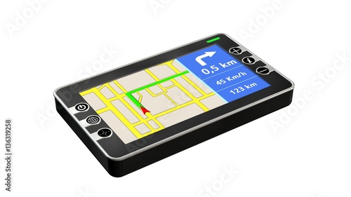 GPS Navigation device isolated on white