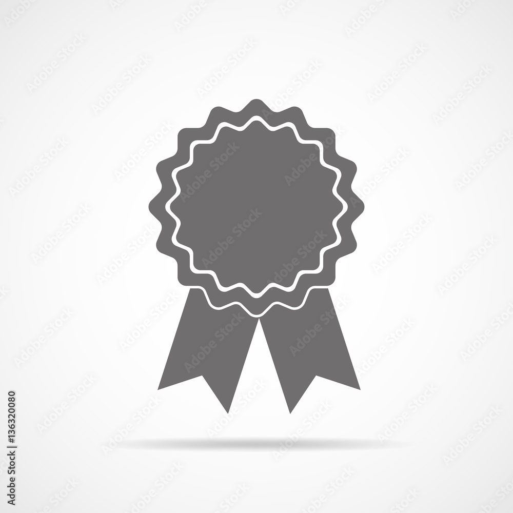 Gray medal icon with ribbon. Vector illustration. Gray medal icon with ribbon. Vector illustration.