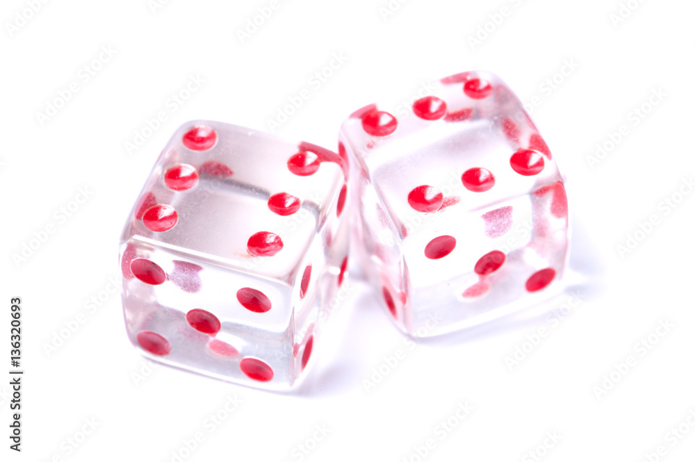 Two transparent dice game
