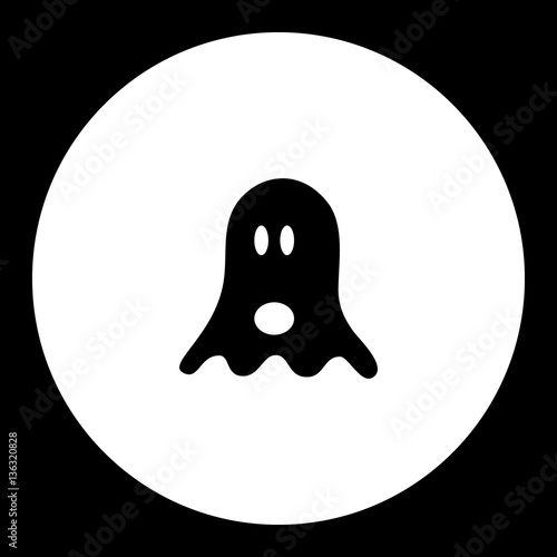 black ghostly ghost simple isolated icon eps10