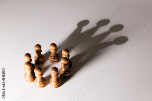 business leadership, teamwork power and confidence concept photo