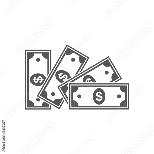 Dollar flat icon. Vector illustration.