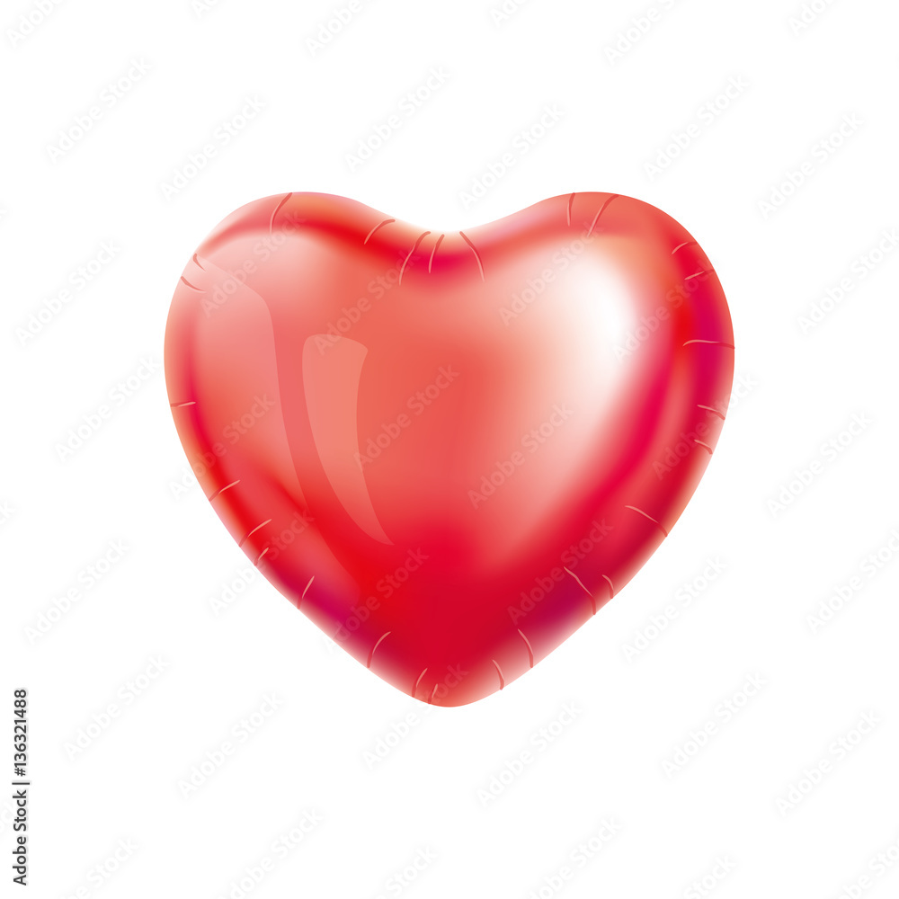 Heart Red transparent balloon on background. Heart Red transparent balloon on background.