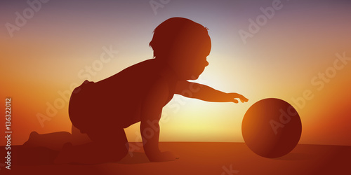 Bébé - ballon - jouer - éveil - apprentissage
