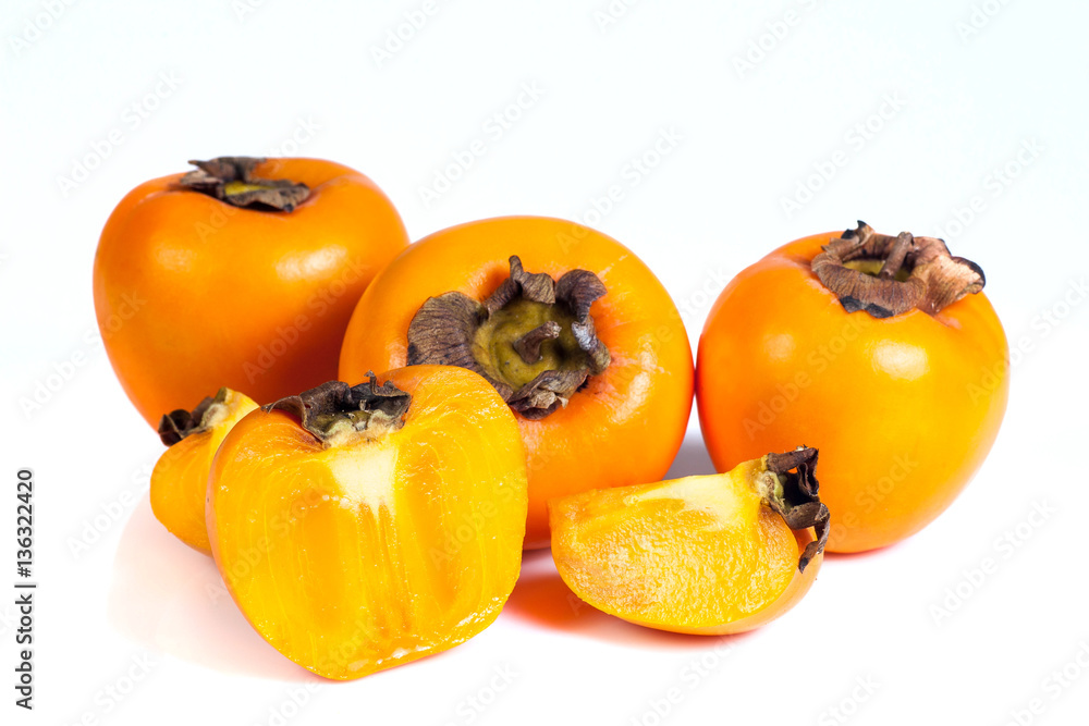 Persimmons fruits isolated Persimmons fruits isolated