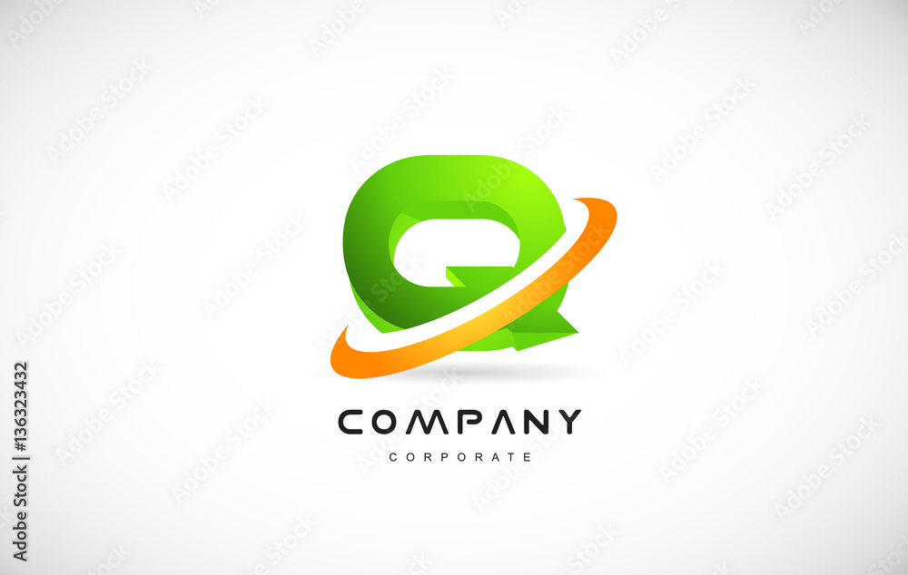 q company logo green letter alphabet 3d design template q company logo green letter alphabet 3d design template