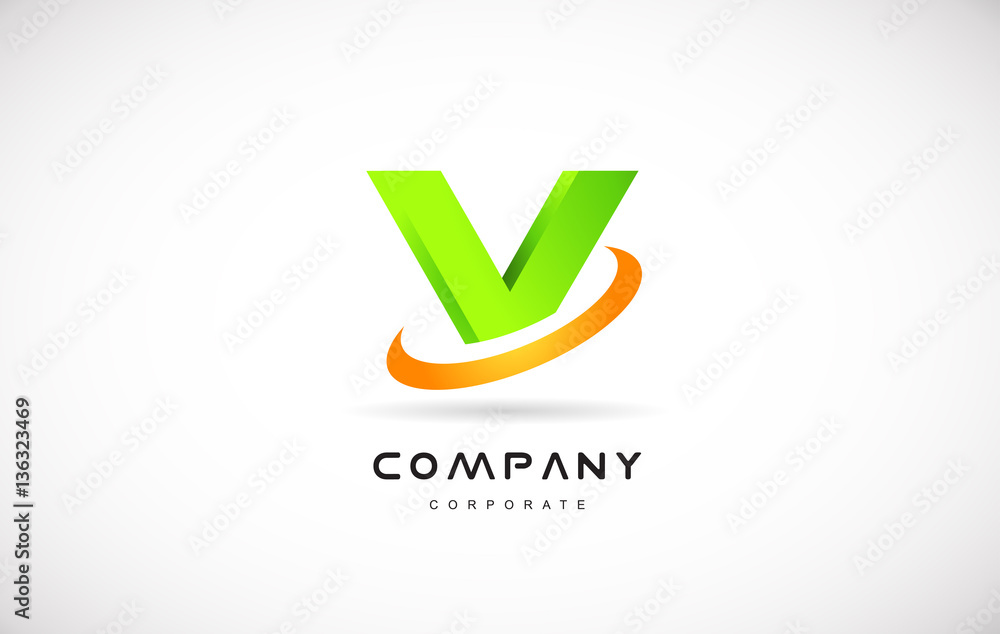 v company logo green letter alphabet 3d design template v company logo green letter alphabet 3d design template