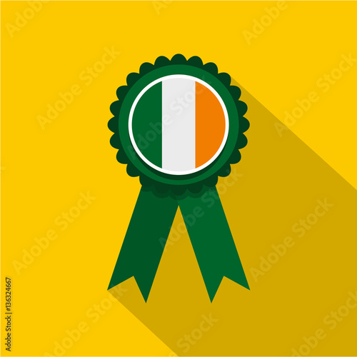 St Patrick day rosette icon, flat style
