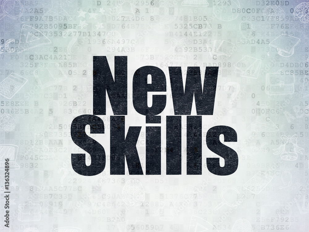 Learning concept: New Skills on Digital Data Paper background Learning concept: New Skills on Digital Data Paper background