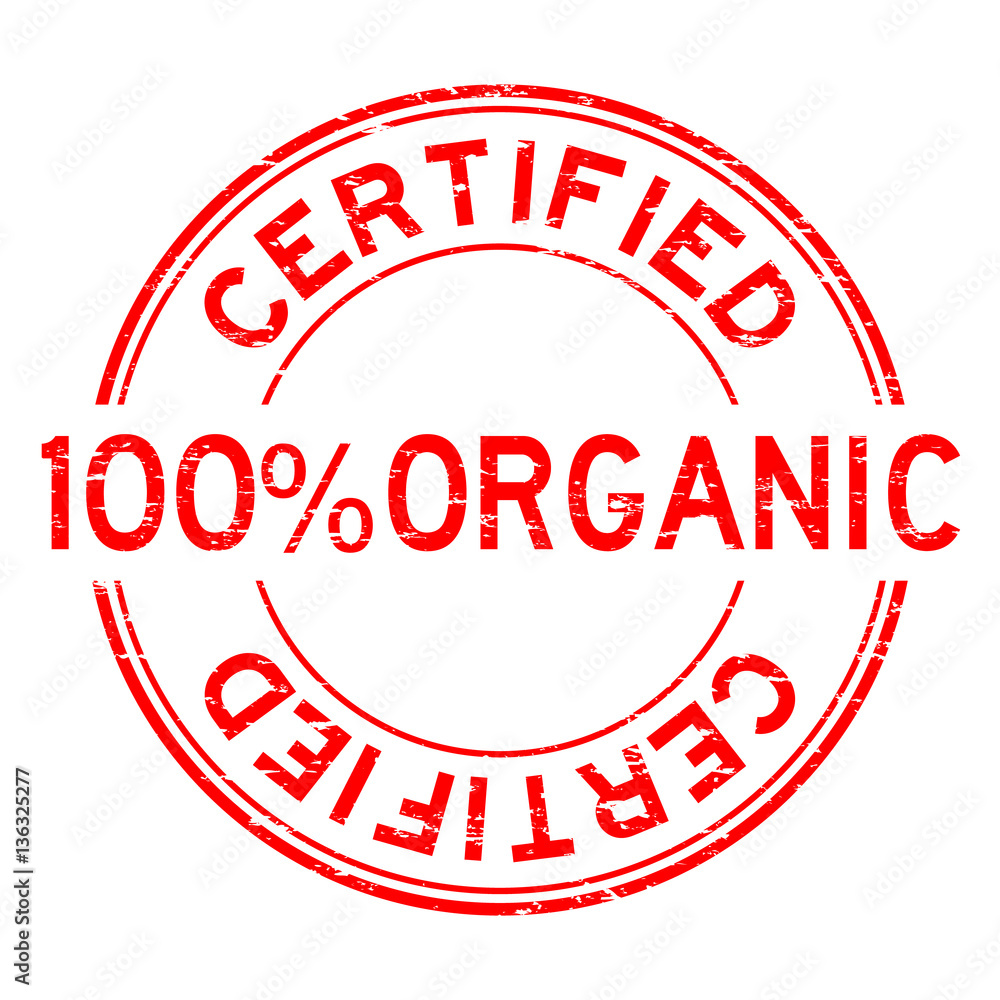 Grunge red 100 % organic certified round rubber stamp Grunge red 100 % organic certified round rubber stamp